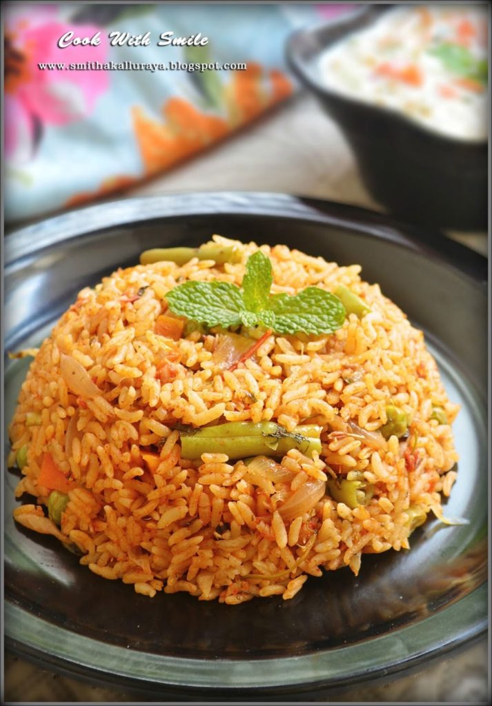 TOMATO RICE / TOMATO PULAO(PULAV)/ TOMATO BATH RECIPE | Cook With Smile