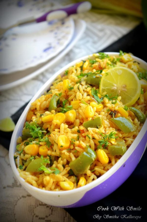 CAPSICUM CORN RICE / CAPSICUM CORN BATH RECIPE Cook With Smile
