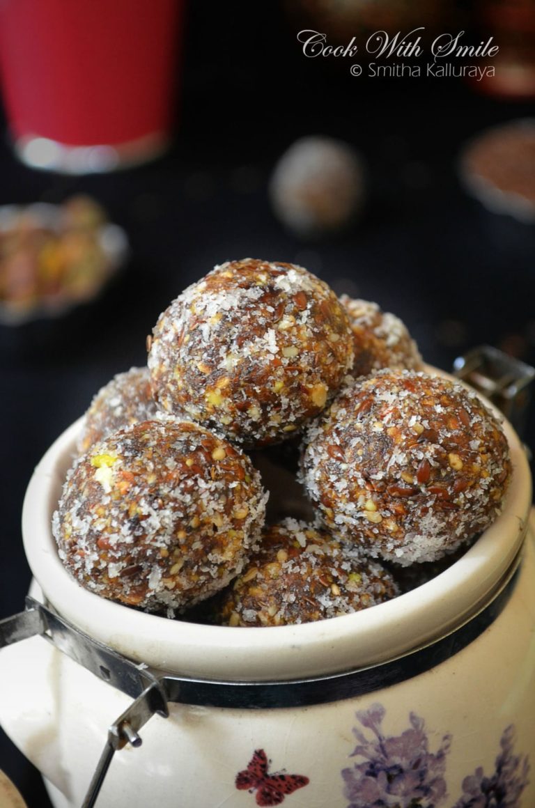 EASY DRY FRUITS LADDU / DATES & NUTS LADOO / DATES FLAXSEED LADDU