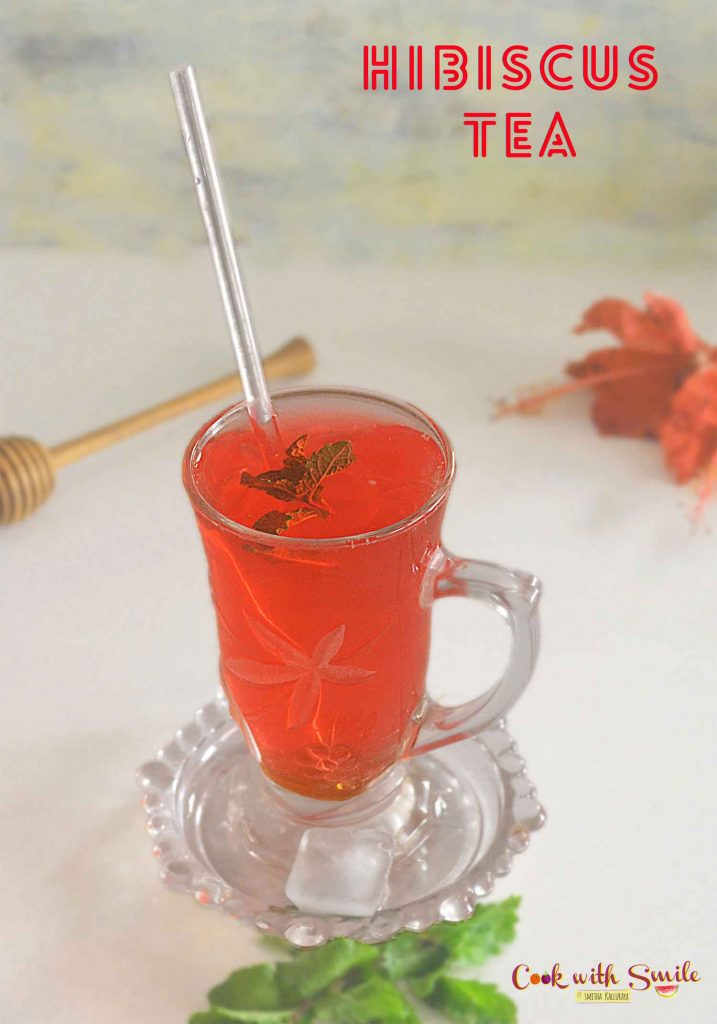 hibiscus tea or hibiscus drink is a super healthy and very refreshing drink made using fresh hibiscus flower or dried ones .