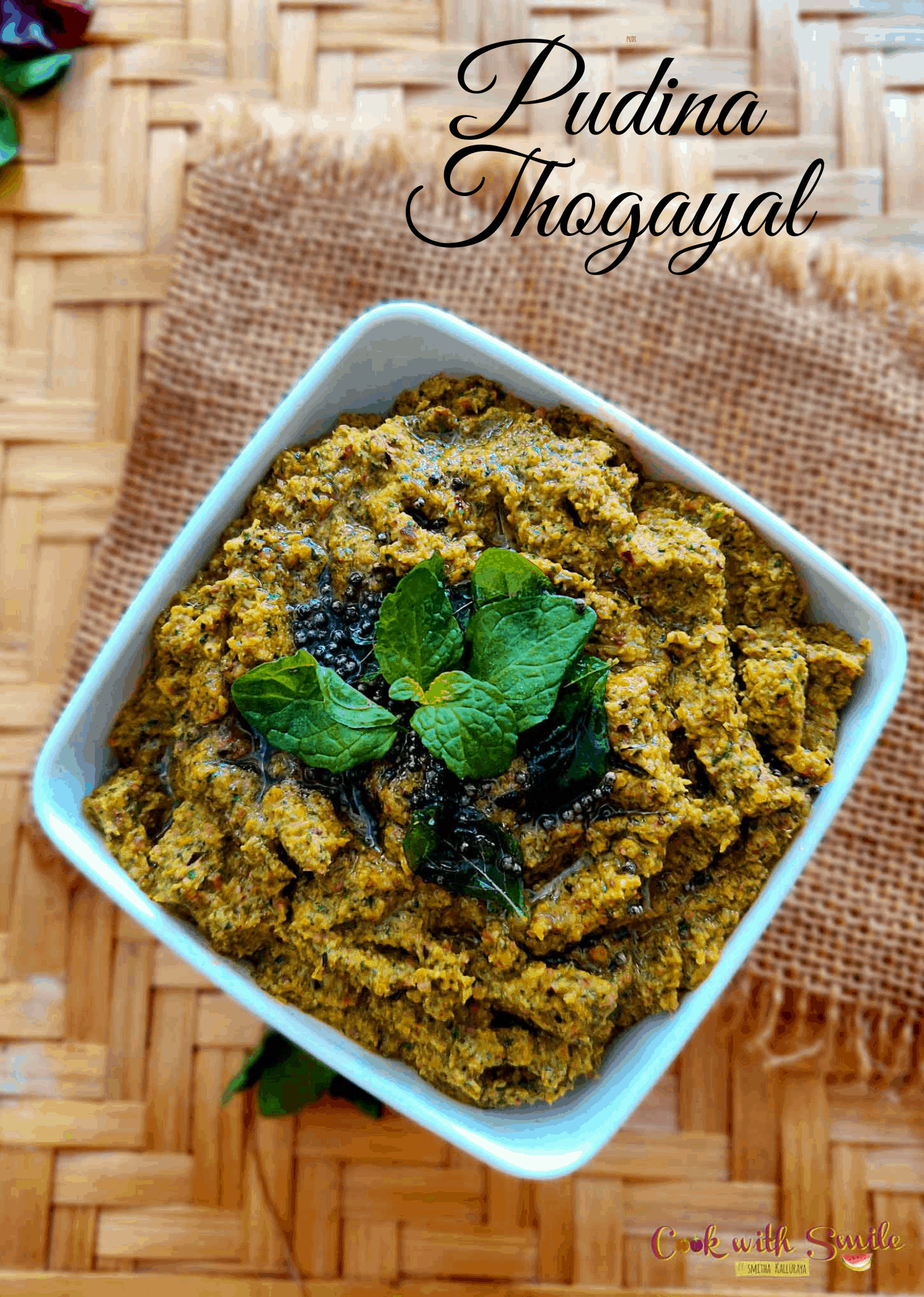 Pudina Thogayal Recipe Mint Thogayal Pudina Chutney Cook with Smile
