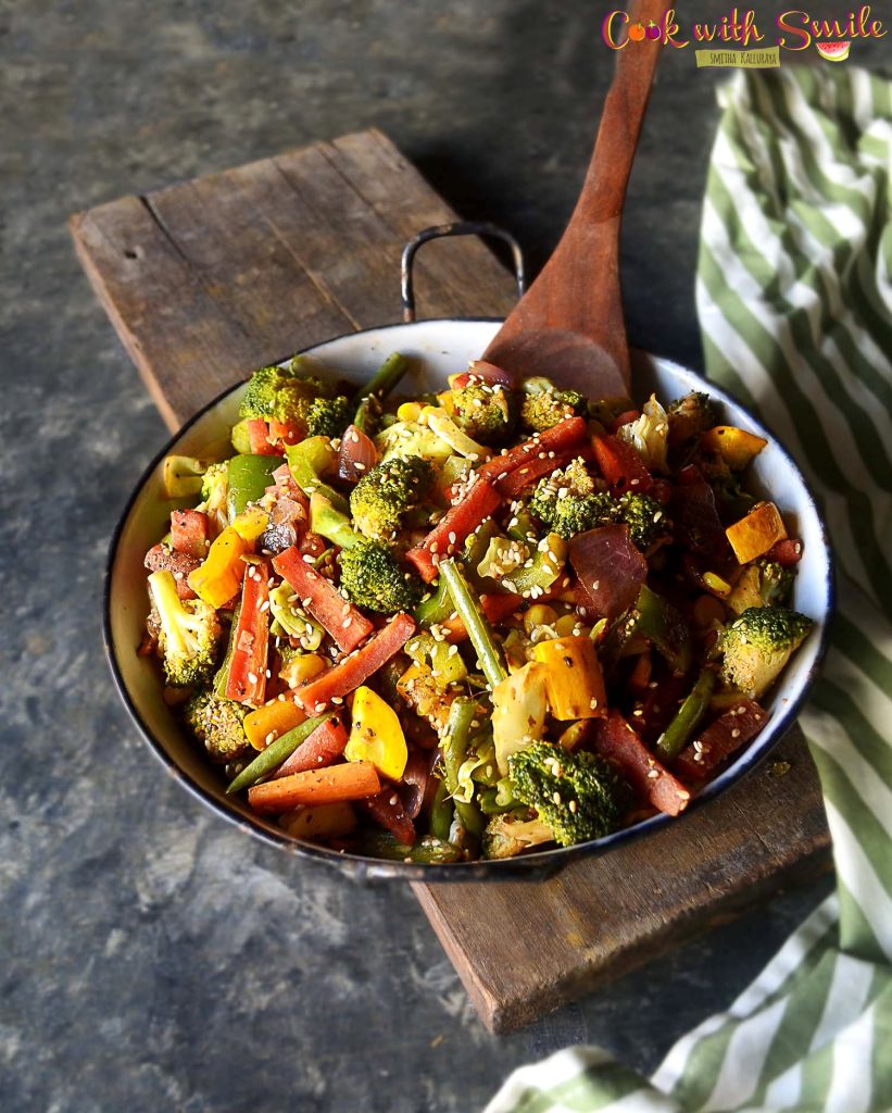 ASIAN VEG STIR FRY RECIPE / CHINESE STIR FRIED VEGETABLES - Cook with Smile