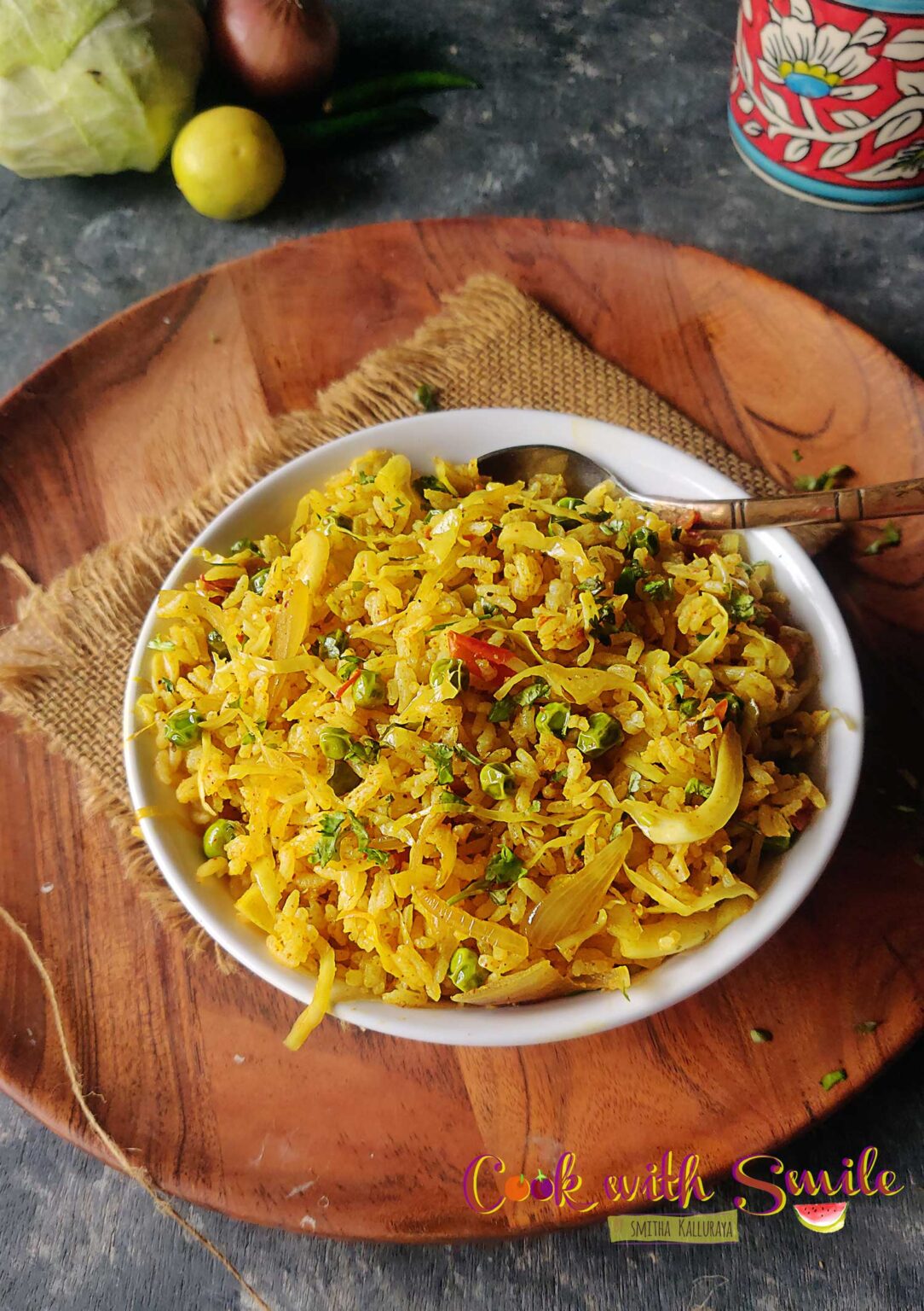 Cabbage Rice Recipe| Indian style Cabbage Rice - Easy Rice Recipe for ...