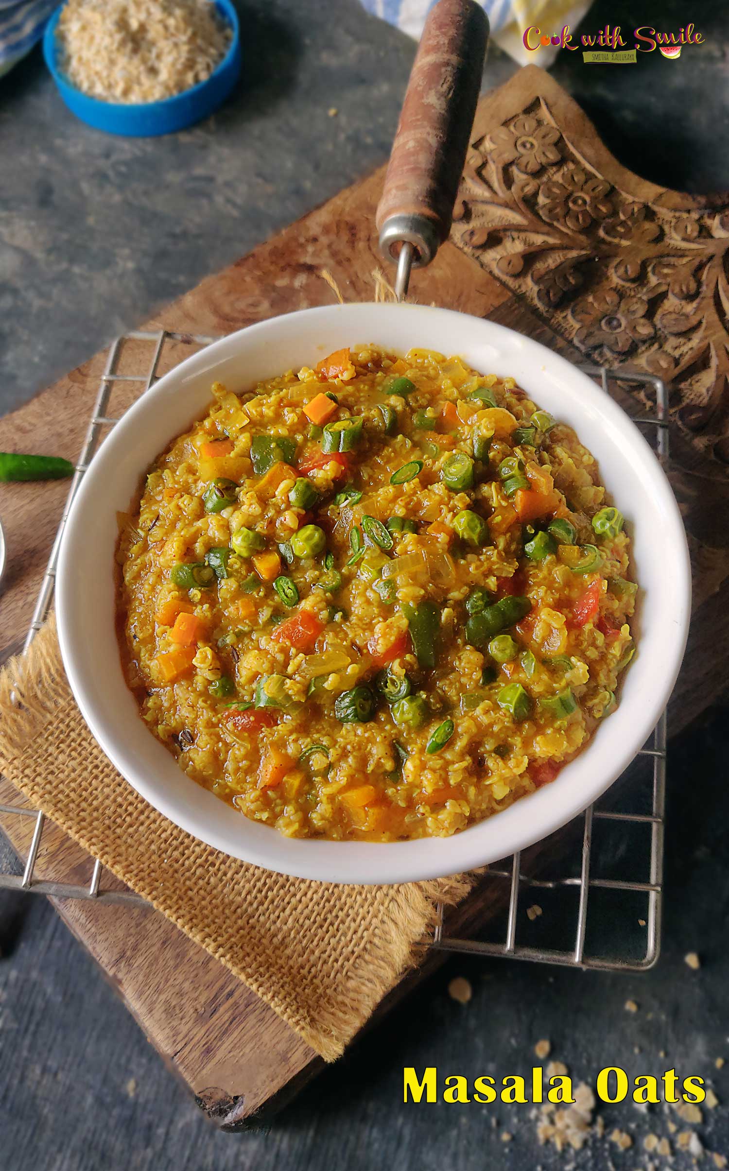 Masala Oats Recipe Indian Masala Oats Cook With Smile